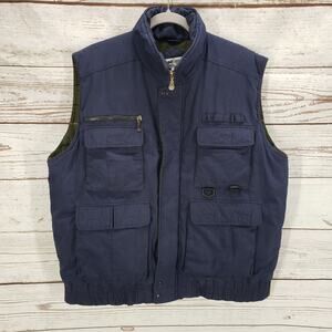 Stratford Collection Men's Blue Field Hunting Cargo Insulated Vest Size Large